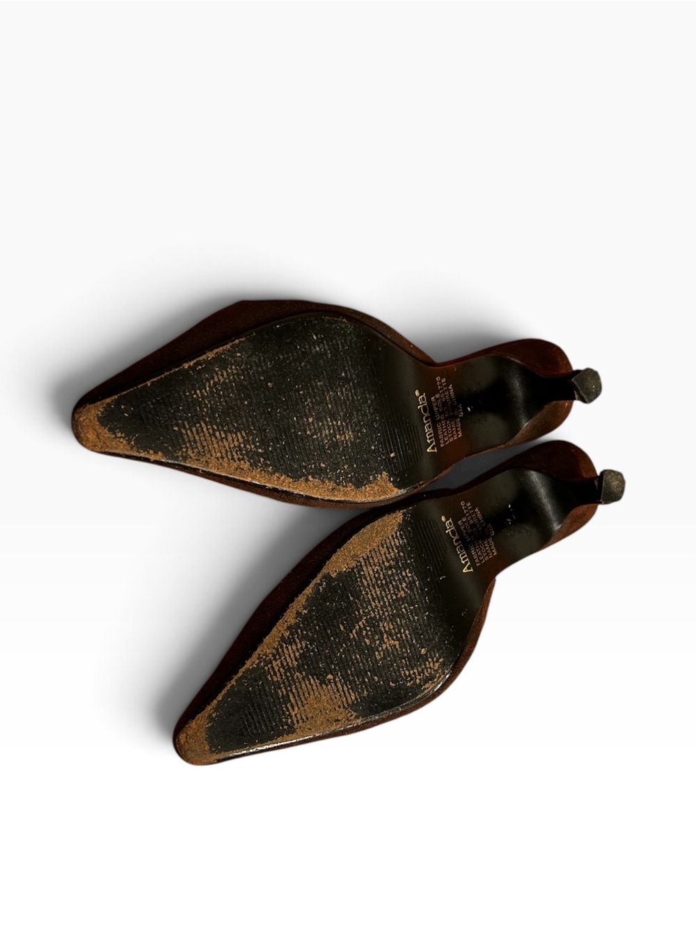 Y2K Amanda Brown and Lime Kitten Heel Mules Size 8 - Picture 5 of 5